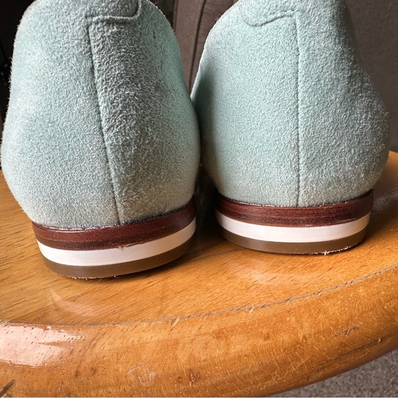 Rebecca Minkoff Open Toe White and Mint Leather Flats spring Shoe - Picture 6 of 8